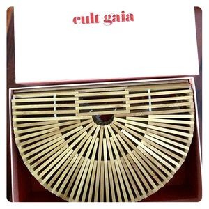 Cult Gaia wood arc ark bag clutch